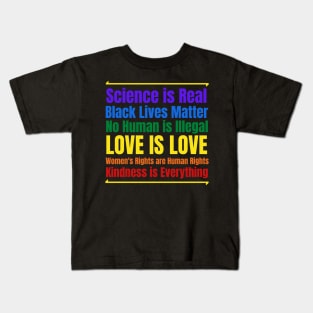 Love is Love Black Lives Kindness Kids T-Shirt